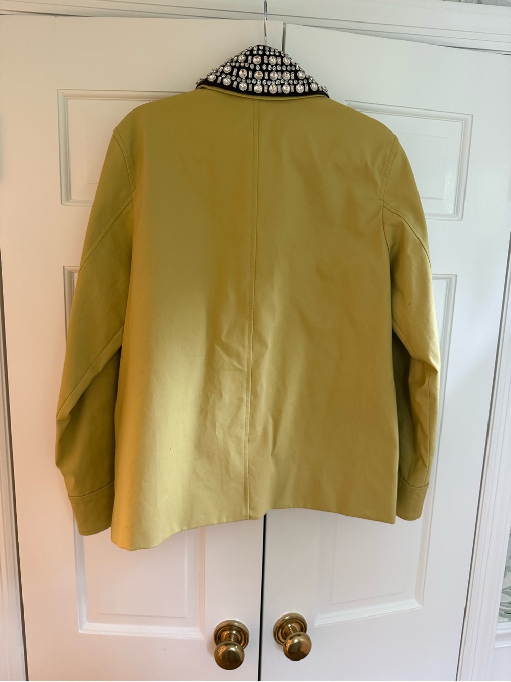 Veronica Beard Yellow Jacket with Jeweled Black Collar - Picture 3 of 3